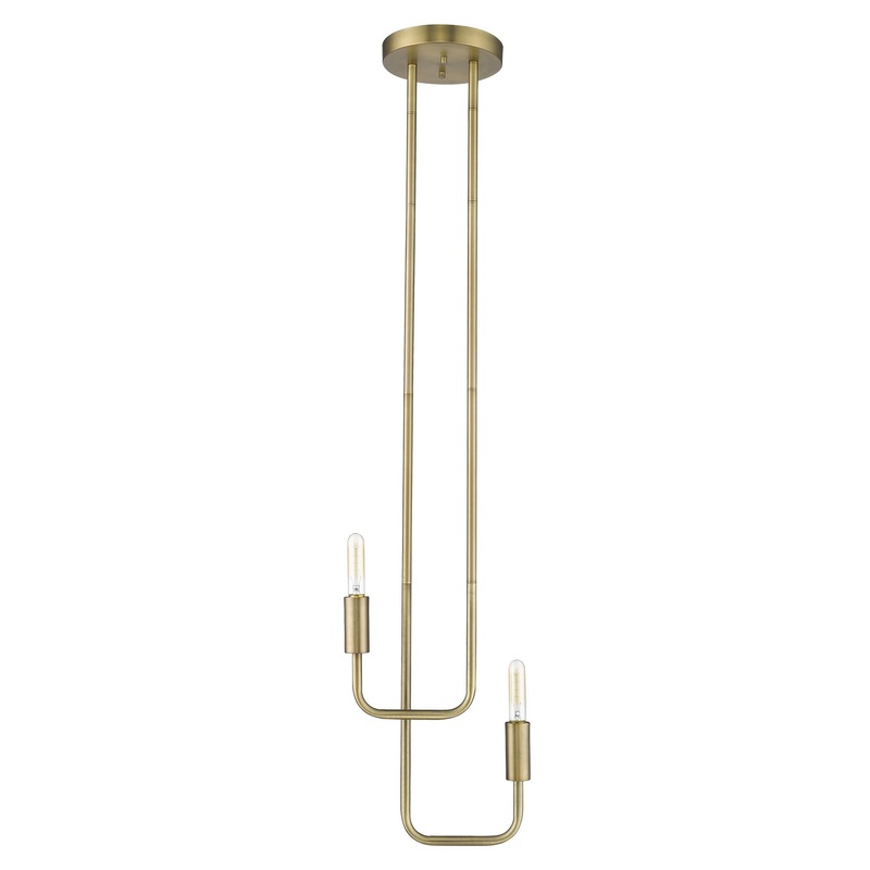 Perret 2-Light Aged Brass Pendant By Homeroots