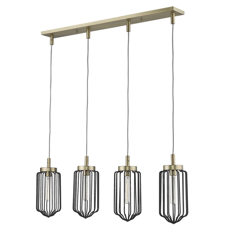 Reece 4-Light Aged Brass Island Pendant By Homeroots