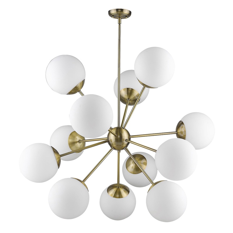Solea 12-Light Antique Brass Chandelier By Homeroots