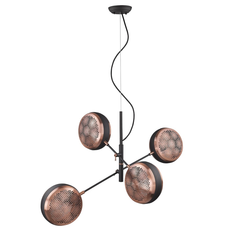 Tholos 4-Light Matte Black Pendant By Homeroots