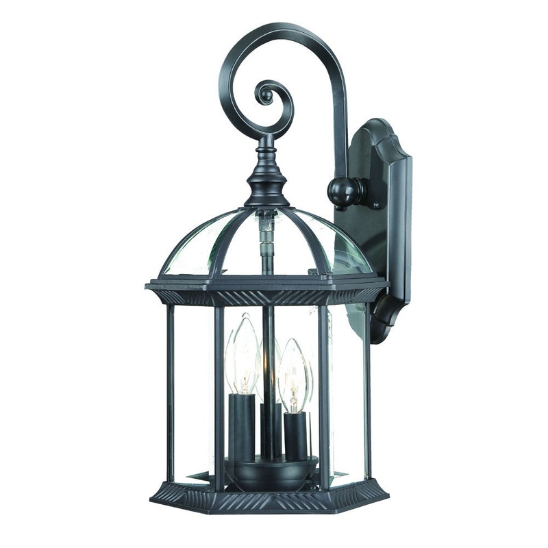 Three Light Matte Black Eastern Lantern Wall Light By Homeroots
