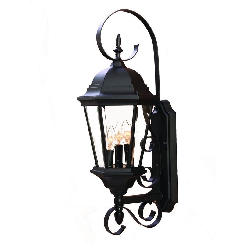 Three Light Matte Black Swing Arm Lantern Wall Light By Homeroots
