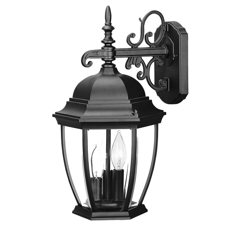 Three Light Matte Black Wide Hanging Lantern Wall Light By Homeroots