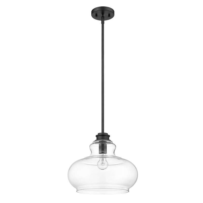 Torrel 1-Light Matte Black Pendant By Homeroots