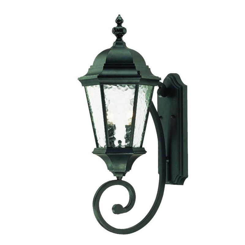 Two Light Matte Black Carousel Lantern Wall Light By Homeroots