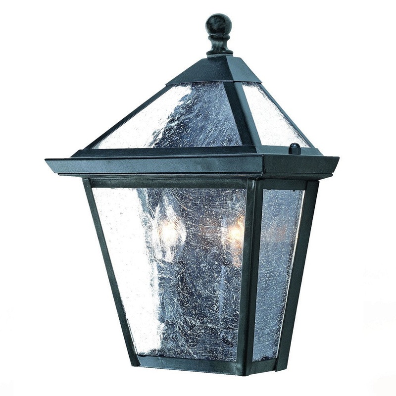 Two Light Matte Black Lantern Wall Light By Homeroots