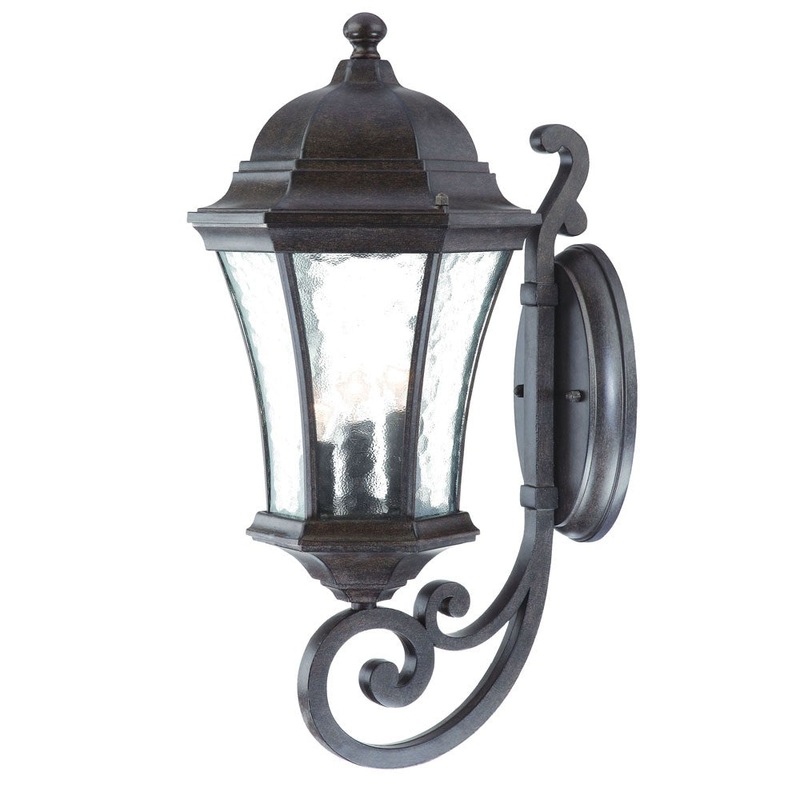 XL Antique Black Tapered Lantern Wall Light By Homeroots