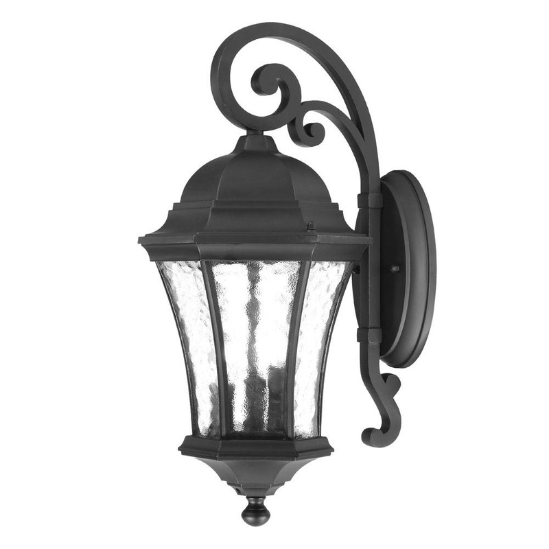 XL Matte Black Tapered Hanging Lantern Wall Light By Homeroots