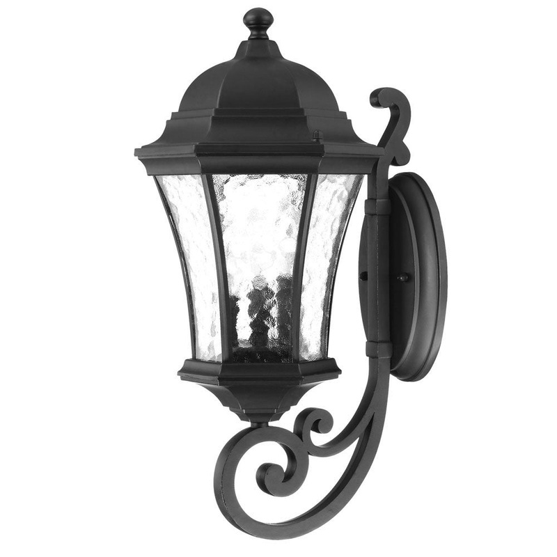 XL Matte Black Tapered Lantern Wall Light By Homeroots