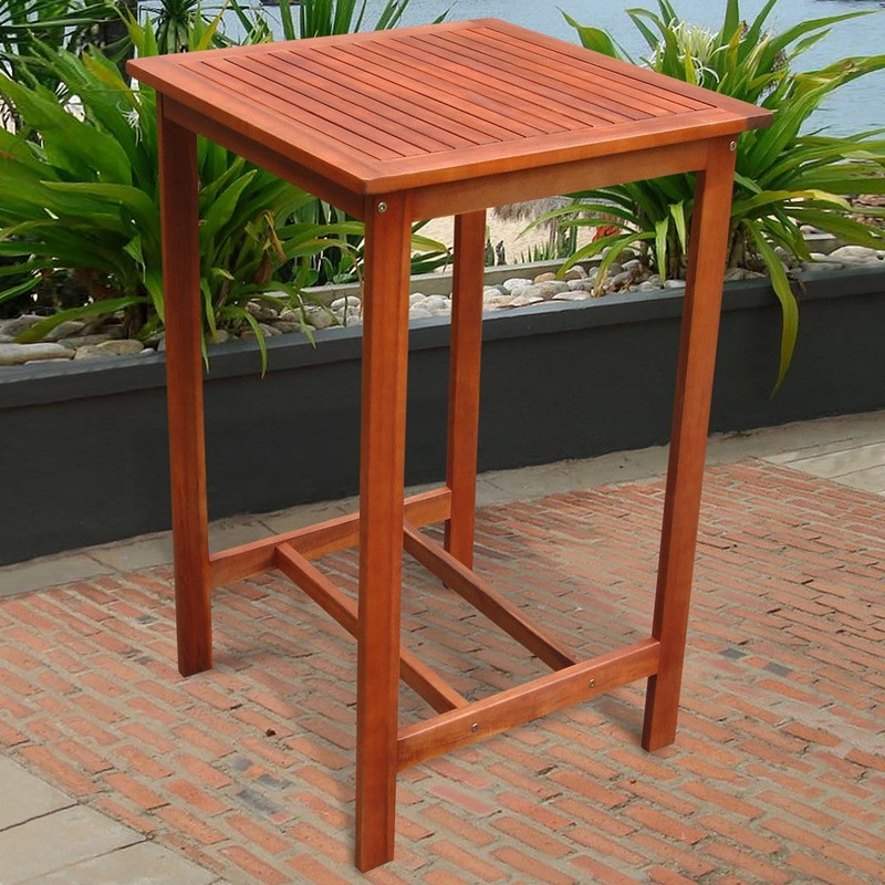 Chestnut Brown Square Bar Table By Homeroots