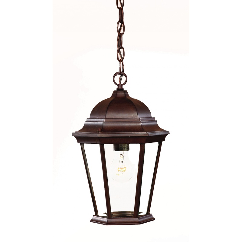 Dark Brown Domed Glass Lantern Hanging Light By Homeroots