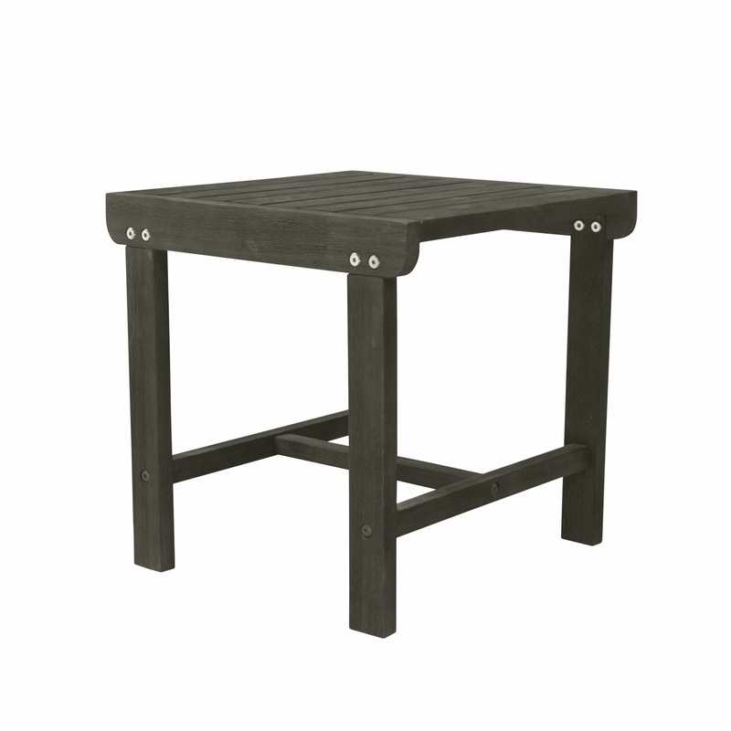 Dark Grey Outdoor Wooden Side Table By Homeroots
