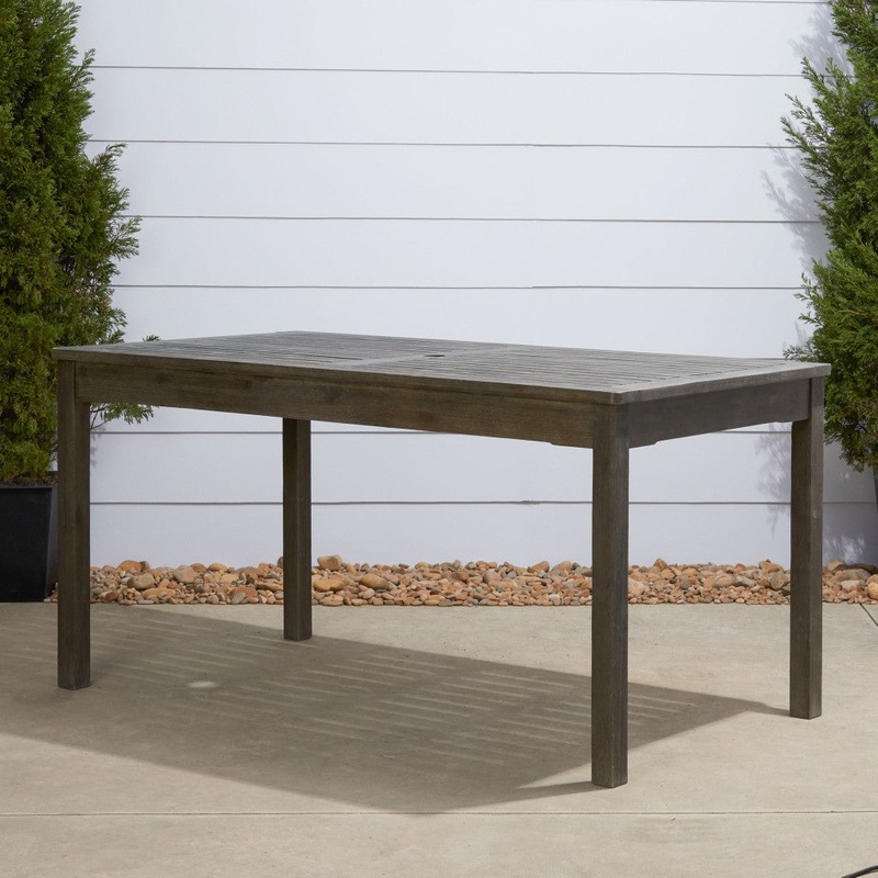 Distressed Grey Dining Table with Straight Legs By Homeroots