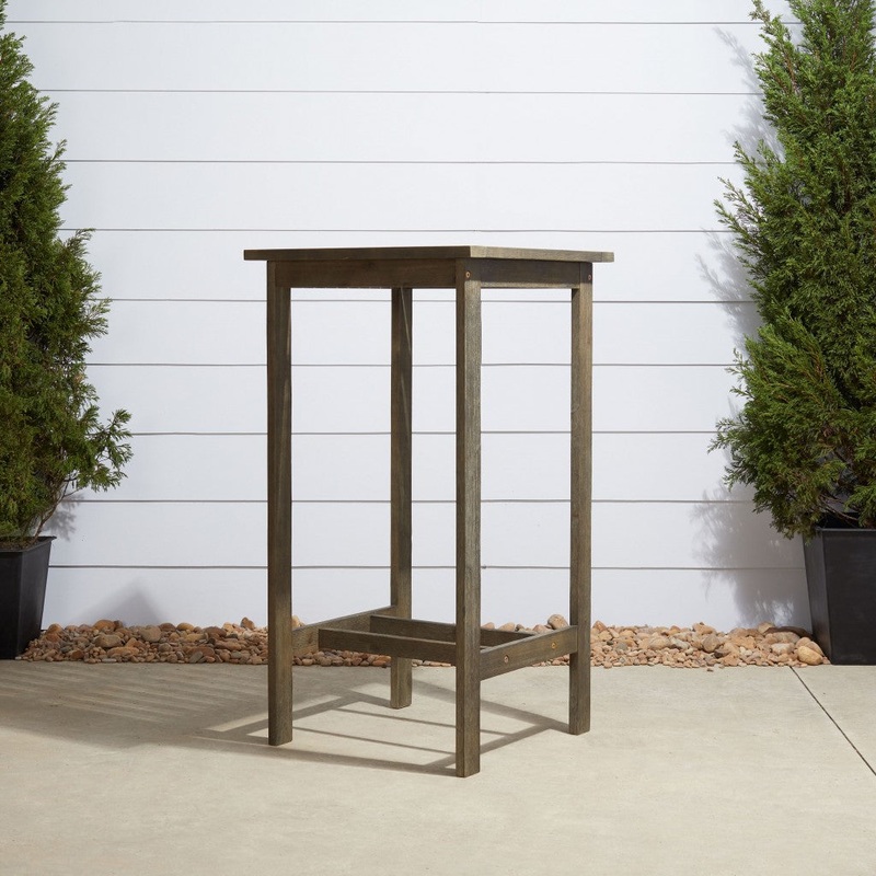 Distressed Grey Square Bar Table By Homeroots