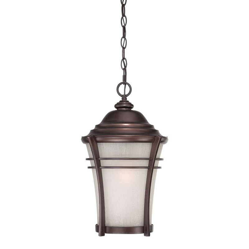 Frosted Glass Bronze Lantern Hanging Light By Homeroots