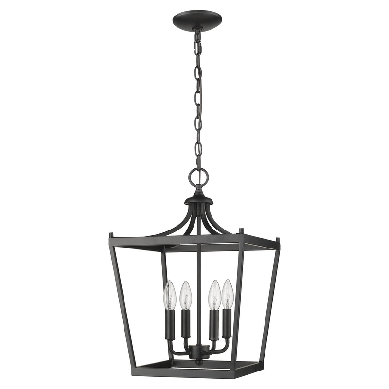 Kennedy 4-Light Matte Black Pendant By Homeroots