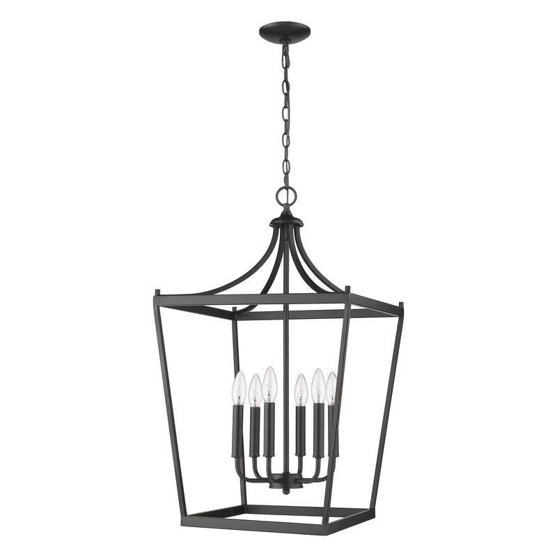 Kennedy 6-Light Matte Black Pendant By Homeroots