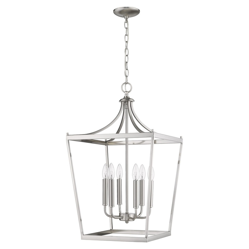 Kennedy 6-Light Satin Nickel Pendant By Homeroots