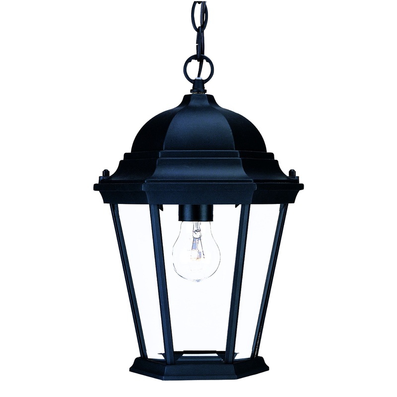 Matte Black Domed Glass Lantern Hanging Light By Homeroots