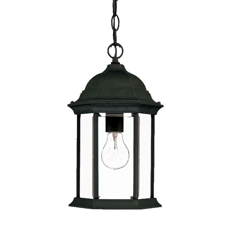 Matte Black Glass Lantern Hanging Light By Homeroots