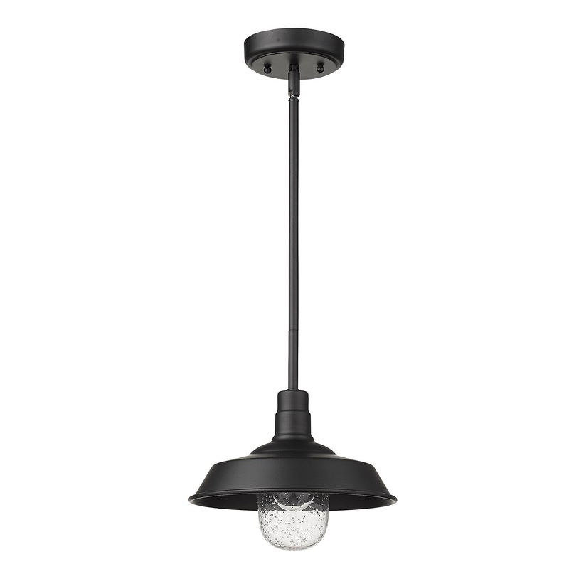 Matte Black Shallow Plate Adjustable Pendant Light By Homeroots