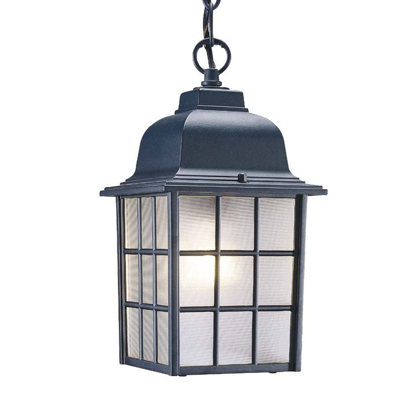 Matte Black Window Pane Lantern Hanging Light By Homeroots