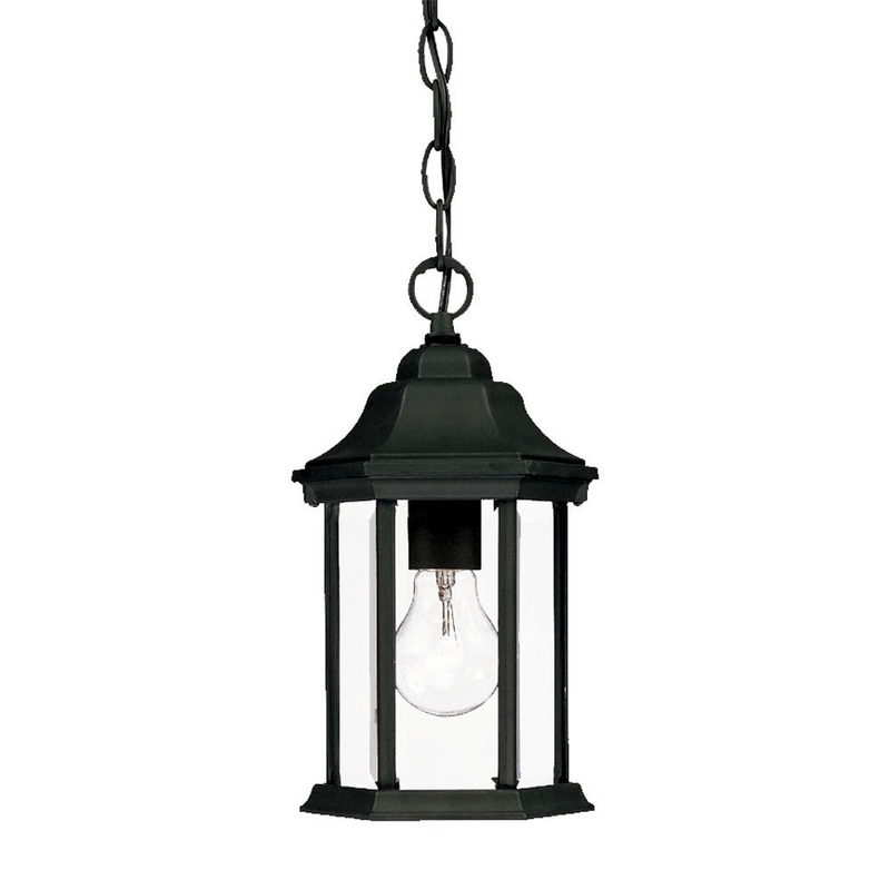 Narrow Matte Black Glass Lantern Hanging Light By Homeroots