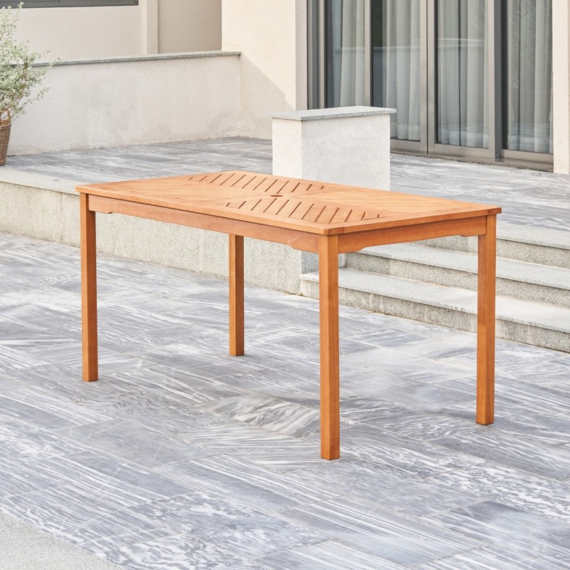 Natural Wood Dining Table with Straight Legs By Homeroots