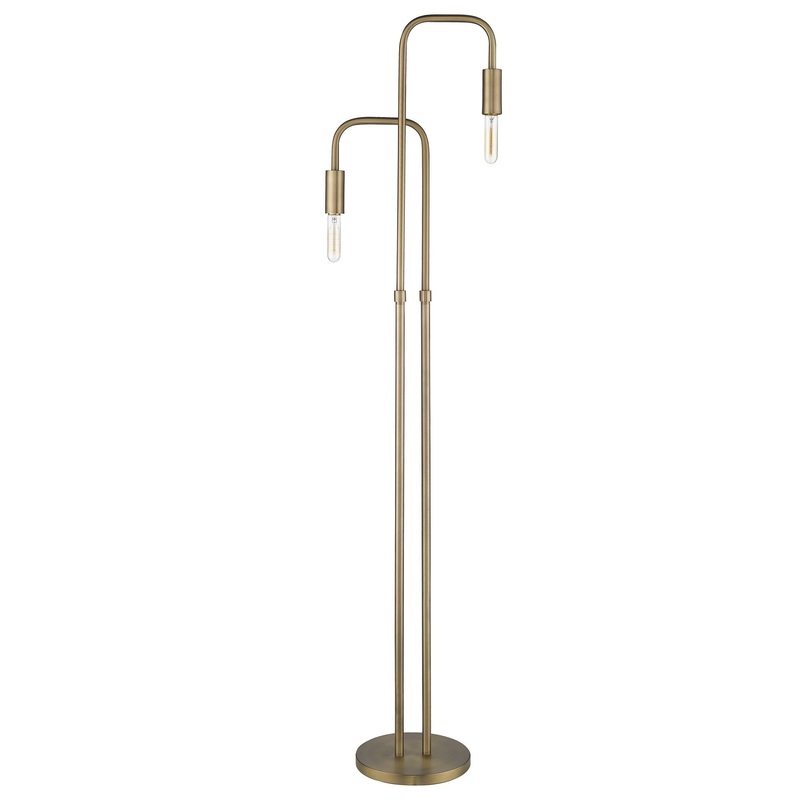 Perret 2-Light Aged Brass Floor Lamp By Homeroots
