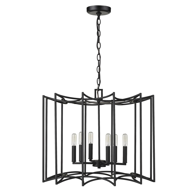 Rhian 8-Light Matte Black Pendant By Homeroots