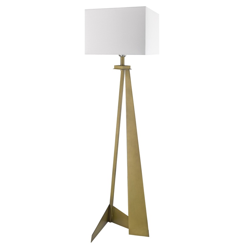 Stratos 1-Light Aged Brass Floor Lamp By Homeroots