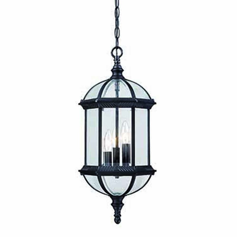 Three Light Matte Black Eastern Lantern Hanging Light By Homeroots