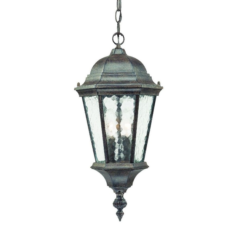 Two Light Antique Black Carousel Lantern Hanging Light By Homeroots