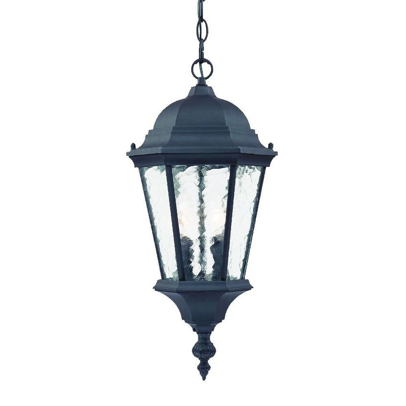 Two Light Matte Black Carousel Lantern Hanging Light By Homeroots