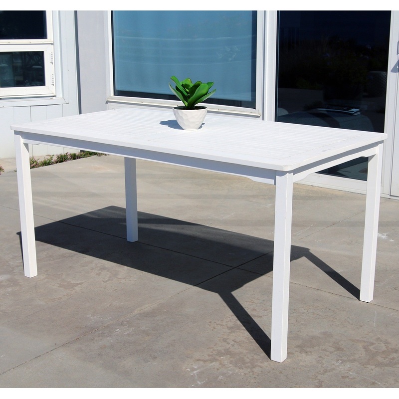 White Dining Table with Straight Legs By Homeroots