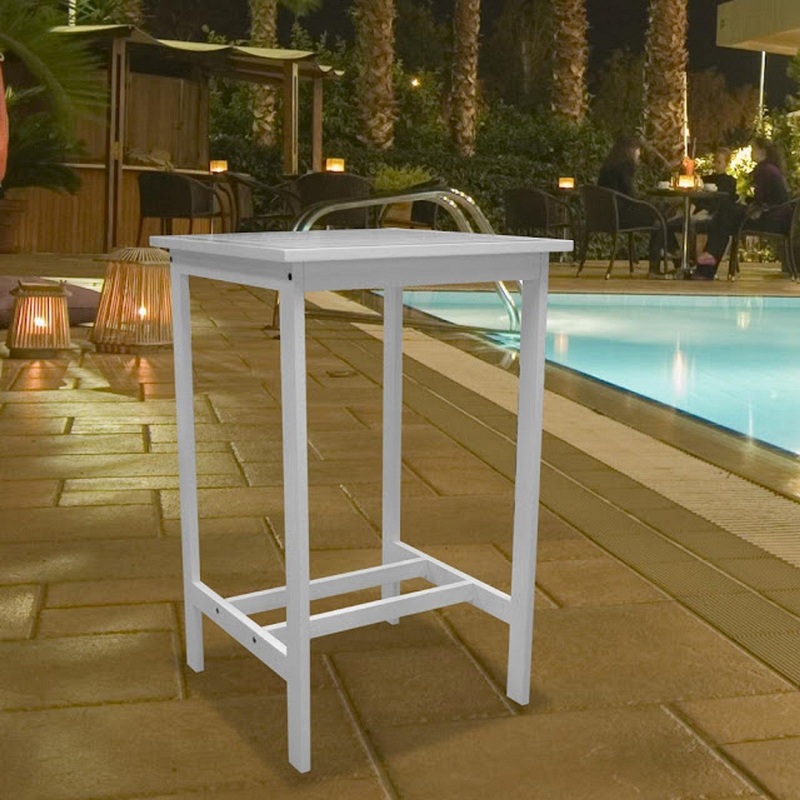White Square Bar Table By Homeroots