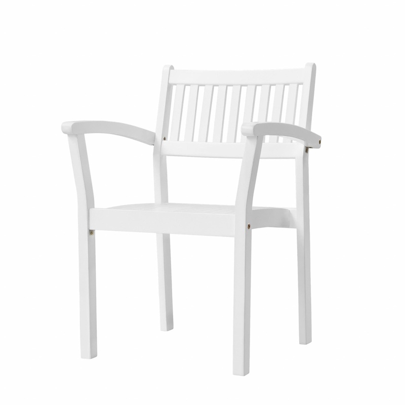 White Stacking Armchairs Set Of 2 By Homeroots