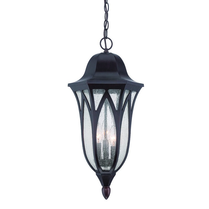 XL Antique Bronze Geometric Glass Hanging Light By Homeroots