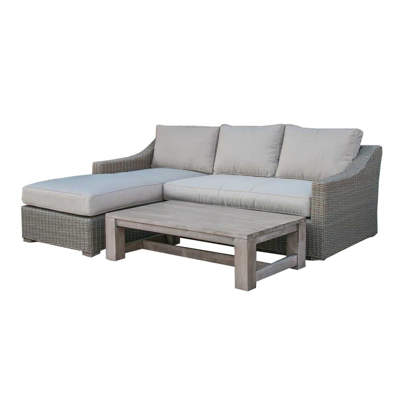 30" Aluminum Wood and Rattan Sectional Sofa Set By Homeroots