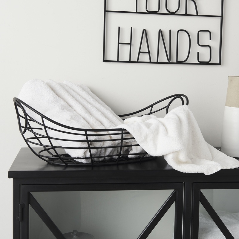 Black Metal Boat Shaped Basket By Homeroots