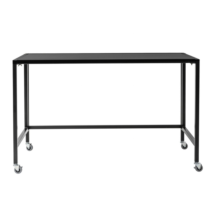 Black Minimalist Metal Folding Table Desk By Homeroots