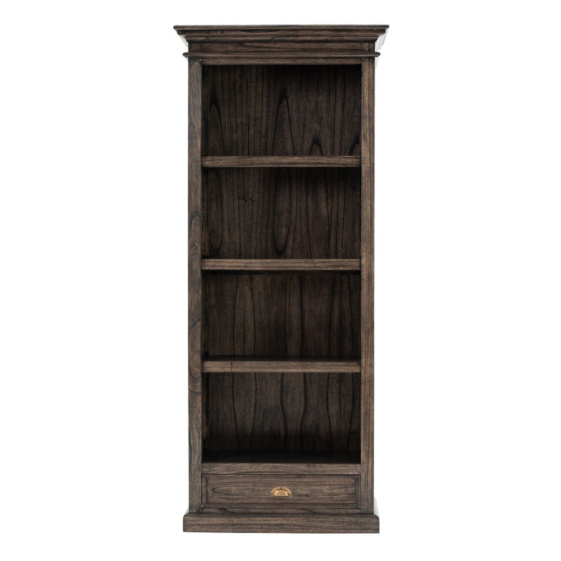 Black Wash Bookcase With One Drawer By Homeroots