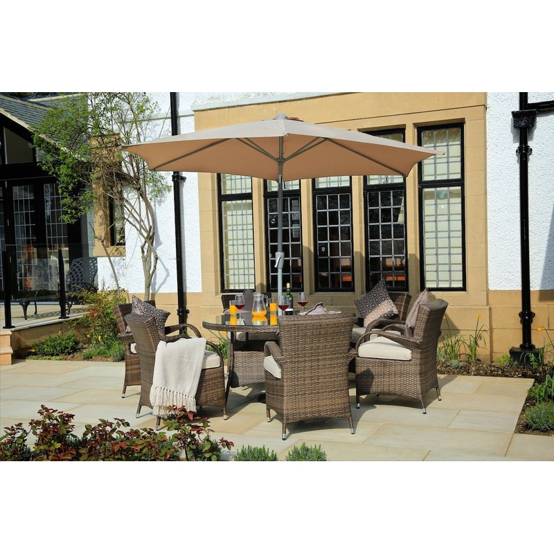 Brown Piece Outdoor Dining Set with Washed Cushion By Homeroots