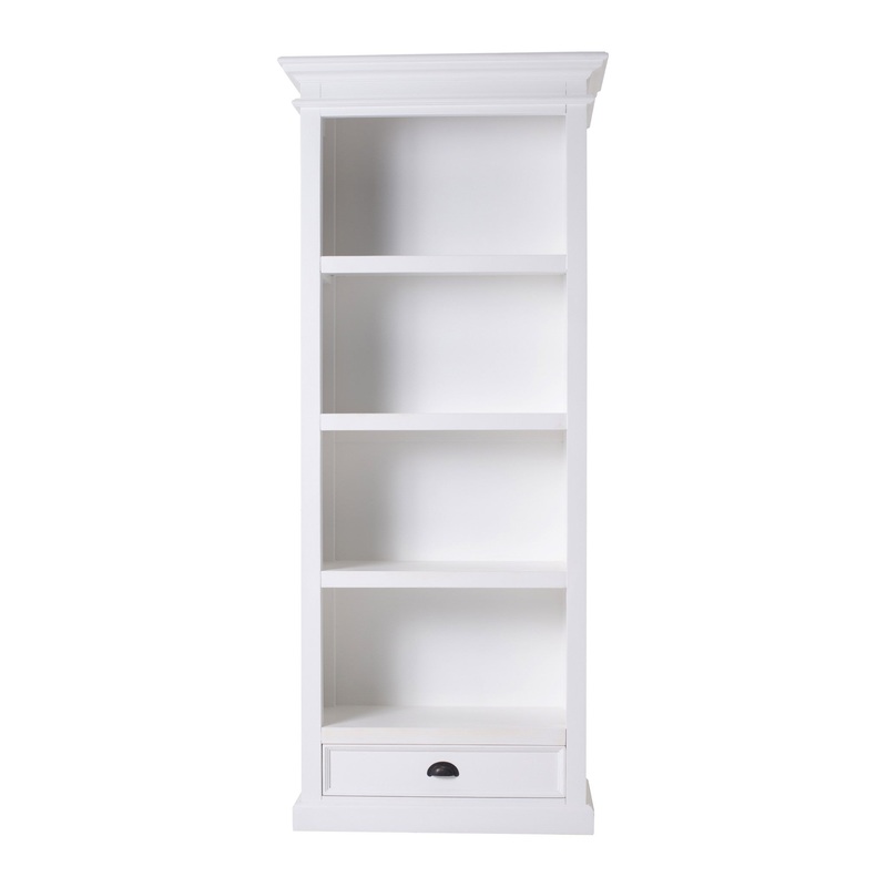 Classic White Bookcase With One Drawer By Homeroots