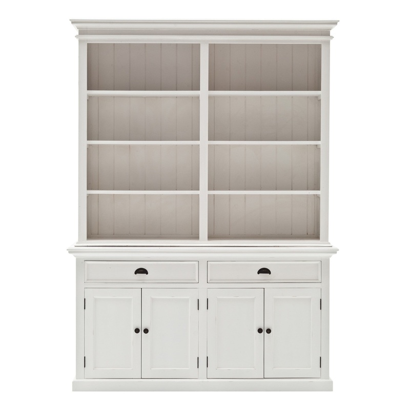 Classic White Hutch Bookcase Unit By Homeroots