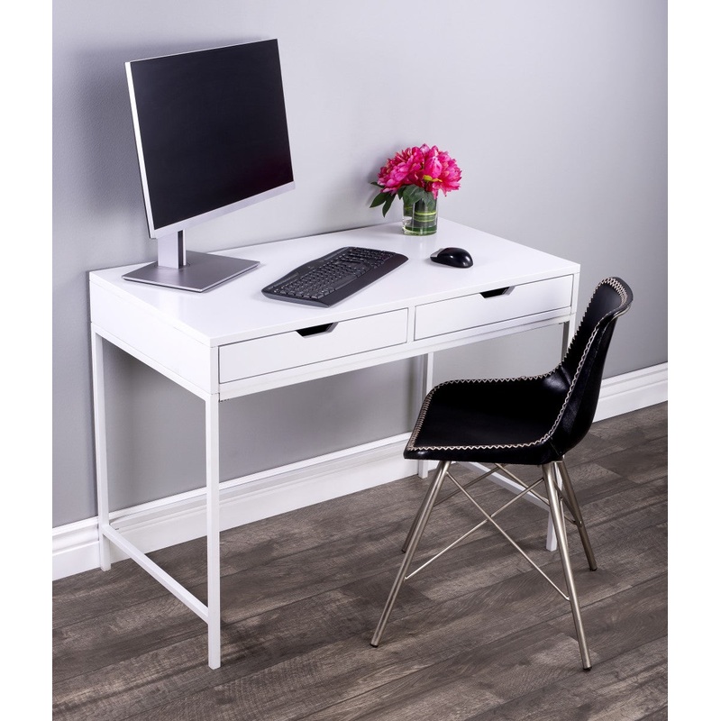 Modern Glossy White Desk By Homeroots