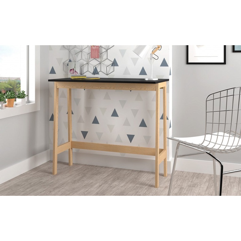 Modern Natural and Black Narrow Table Desk By Homeroots