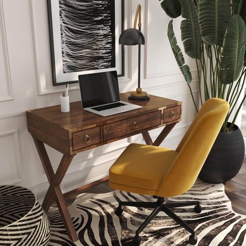 Natural Mango Writing Desk By Homeroots