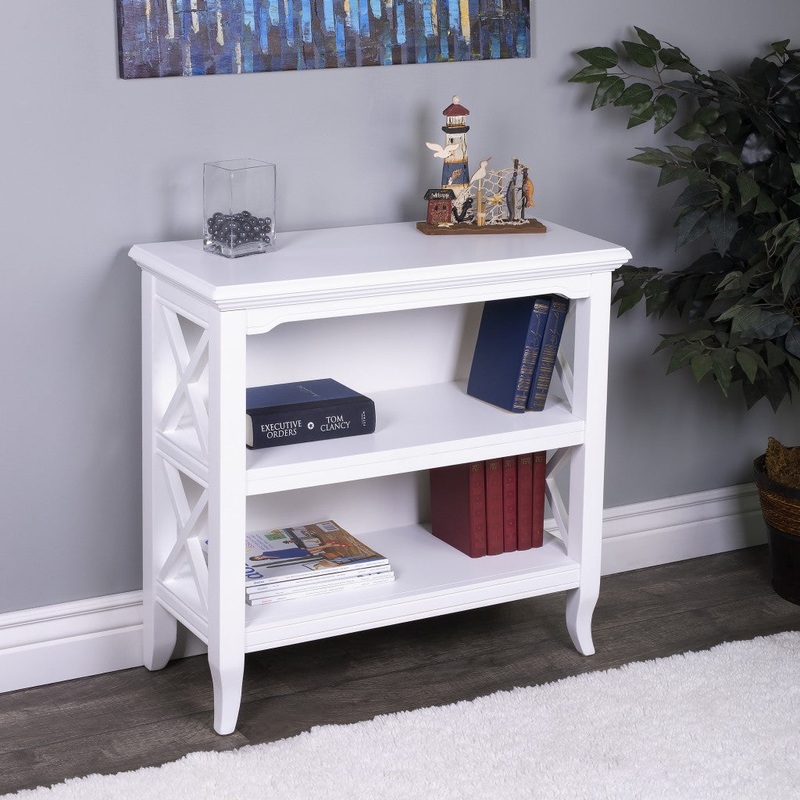 Newport Glossy White Low Bookcase By Homeroots