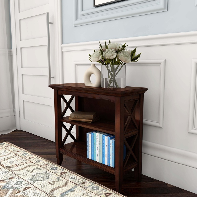 Newport Plantation Cherry Low Bookcase By Homeroots